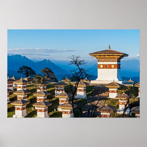 Sunset on Dochula Pass _ Bhutan Himalaya Poster