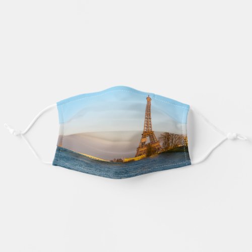 Sunset on Eiffel tower and Pont Rouelle _ Paris Adult Cloth Face Mask