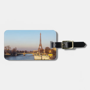Sunset on Eiffel tower and Pont Rouelle - Paris Luggage Tag