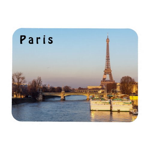 Sunset on Eiffel tower and Pont Rouelle _ Paris Magnet