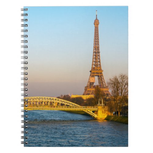 Sunset on Eiffel tower and Pont Rouelle _ Paris Notebook
