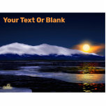 Sunset On Ice Cutout<br><div class="desc">Light from the sun setting reflected from water and melting sea ice just offshore from snowy coastal mountains. Add your own text.</div>