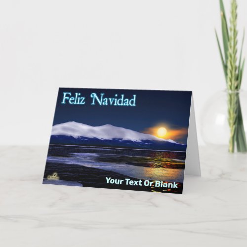 Sunset On Ice _ Feliz Navidad Holiday Card