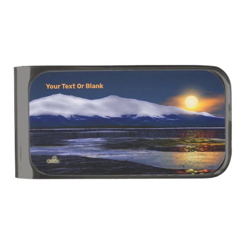 Sunset On Ice Gunmetal Finish Money Clip