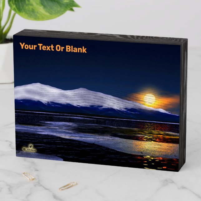 Sunset On Ice Wooden Box Sign (In Situ Horizontal)