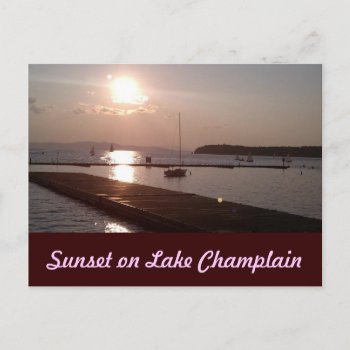 Sunset On Lake Champlain Burlington Vermont Postcard by dunnca2002 at Zazzle