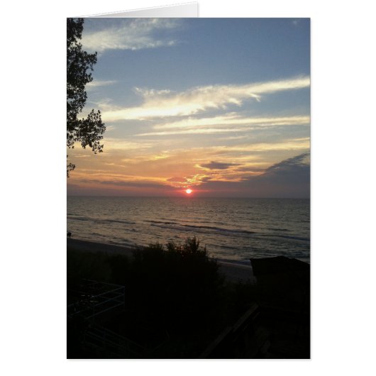 Sunset on Lake Michigan Cards (Front)
