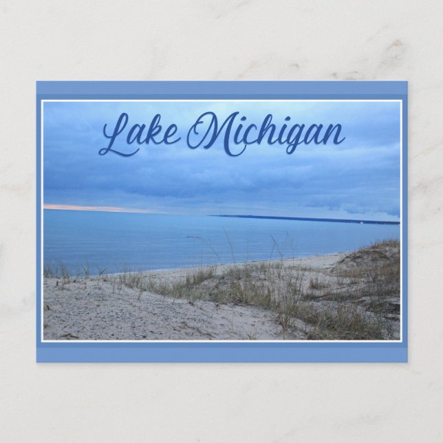 Sunset on Lake Michigan Postcard (Front)