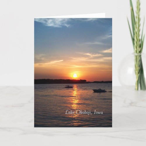 Sunset on Lake Okoboji Iowa Card