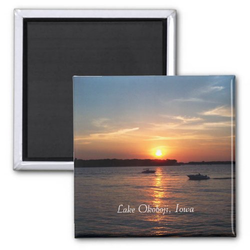 Sunset on Lake Okoboji Iowa Magnet
