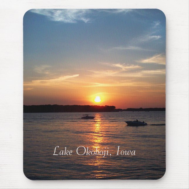 Sunset on Lake Okoboji, Iowa Mouse Pad (Front)