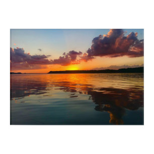 Sunset on Lake Pepin Acrylic Wall Art 14" X 10"