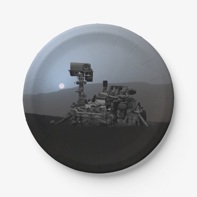 Sunset on Mars Curiosity Rover Paper Plates (Front)