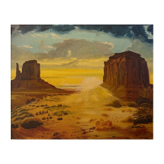 Sunset on Monument Valley, by Gary Poling Acrylic Print (Front)