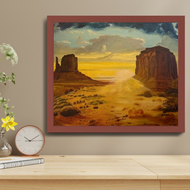 Sunset on Monument Valley, by Gary Poling Framed Art (Table Top)
