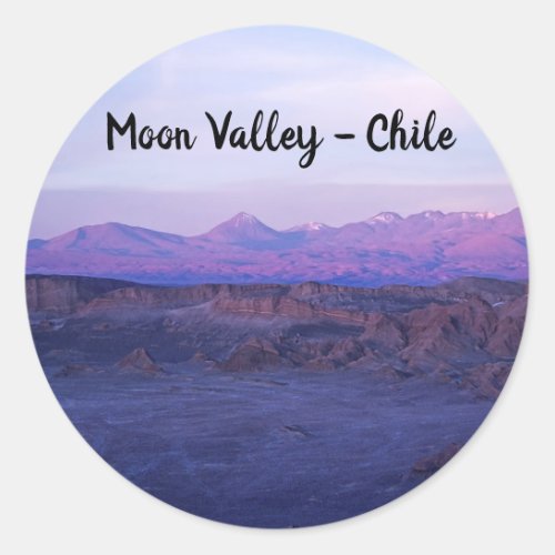 Sunset on Moon Valley _ Chile Classic Round Sticker