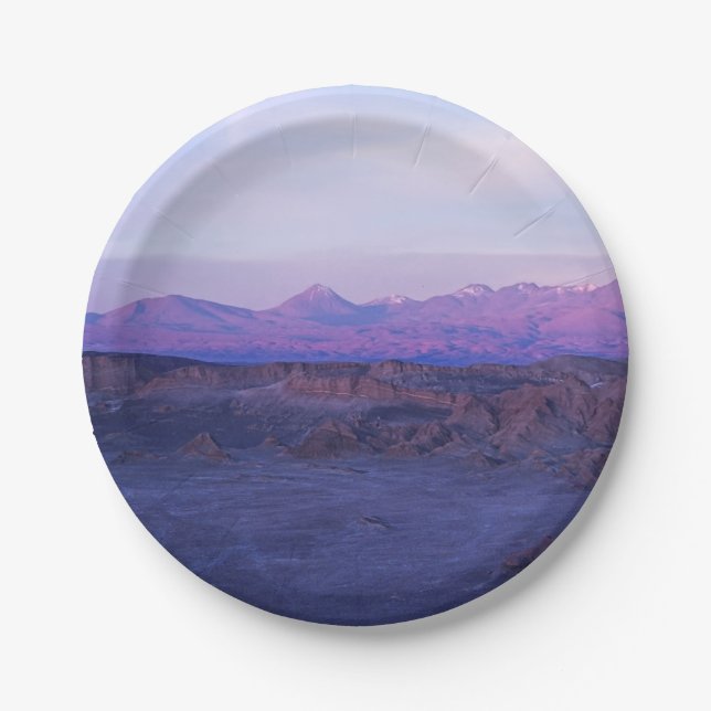 Sunset on Moon Valley - Chile Paper Plates (Front)