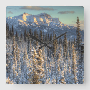 Sunset on Mount Fellows Square Wall Clock