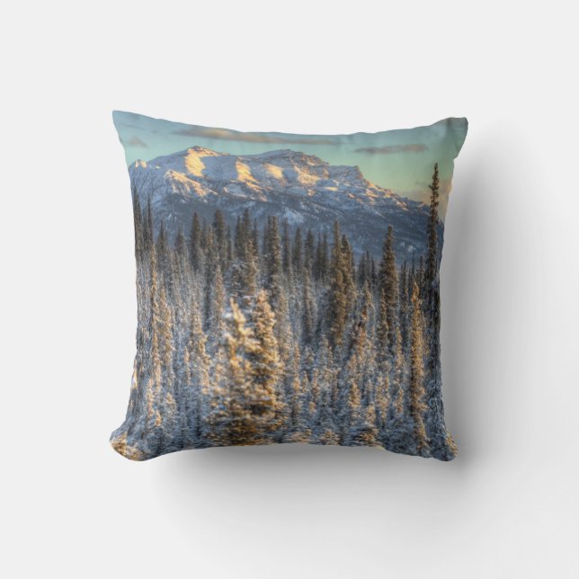 Sunset on Mount Fellows Throw Pillow (Front)