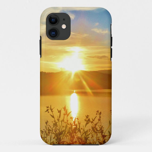 Sunset on mountain Lake Arrowhead Case-Mate iPhone Case (Back)