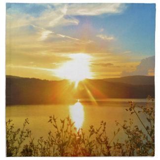 Sunset on mountain Lake Arrowhead Cloth Napkin