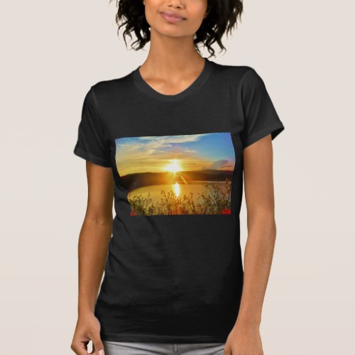 Sunset on mountain Lake Arrowhead T_Shirt