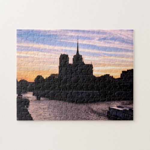 Sunset on Notre Dame de Paris _ Paris France Jigsaw Puzzle