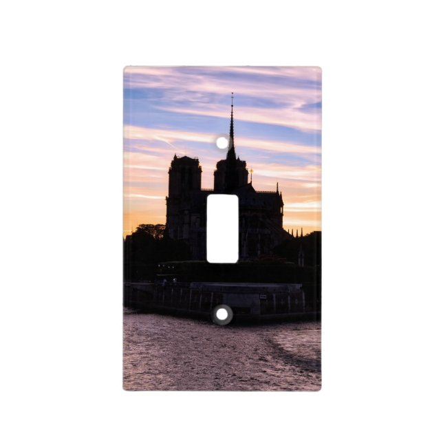Sunset on Notre Dame de Paris - Paris, France Light Switch Cover (Front)