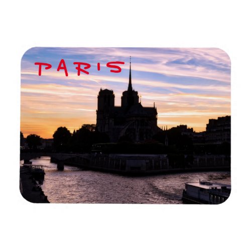 Sunset on Notre Dame de Paris _ Paris France Magnet