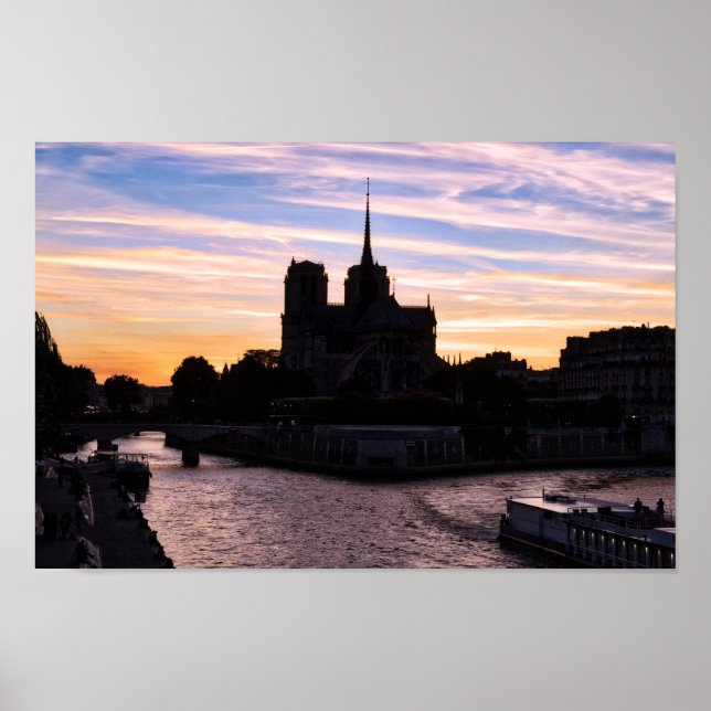 Sunset on Notre Dame de Paris - Paris, France Poster (Front)