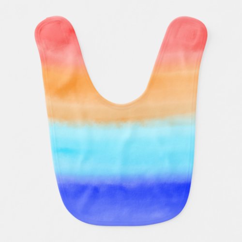 Sunset on ocean watercolor  Abstract art Ombre   Baby Bib