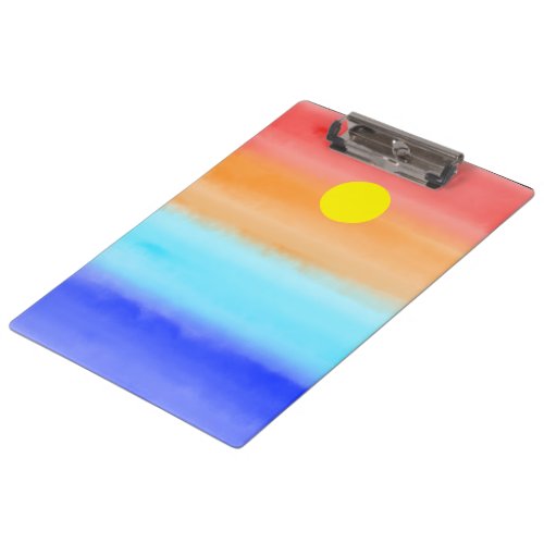 Sunset on ocean watercolor  Abstract art Ombre    Clipboard