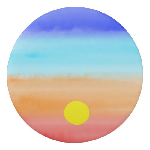 Sunset on ocean watercolor  Abstract art Ombre  Eraser