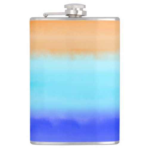 Sunset on ocean watercolor  Abstract art Ombre   Flask
