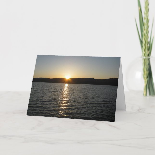Sunset on Onota Lake: Horizontal Card (Front)