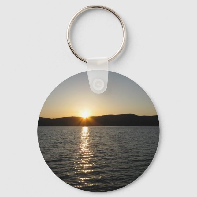 Sunset on Onota Lake: Horizontal Keychain (Front)