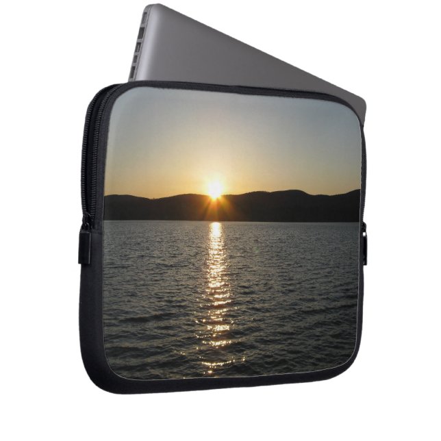 Sunset on Onota Lake: Horizontal Laptop Sleeve (Front Right)