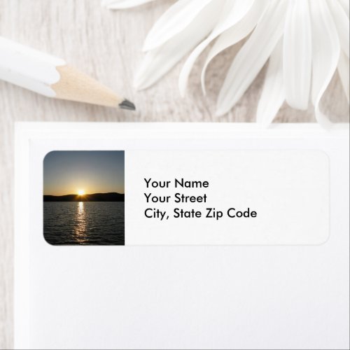 Sunset on Onota Lake return address label