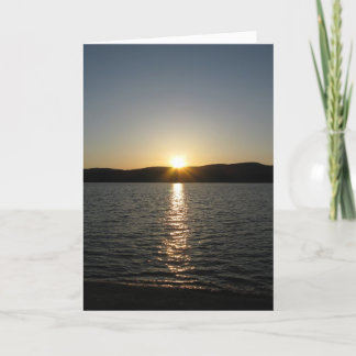 Sunset on Onota Lake: Vertical Card