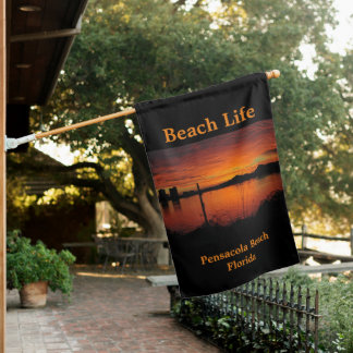 Sunset on Pensacola Beach House Flag