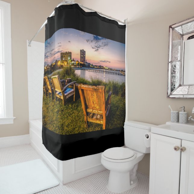 Sunset on Pensacola Beach photo Shower Curtain (In Situ)