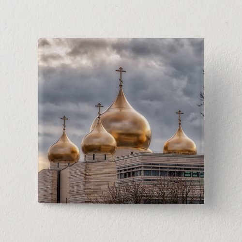Sunset on Russian Orthodox Cathedral in Paris Button