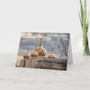 Sunset on Russian Orthodox Cathedral in Paris Card