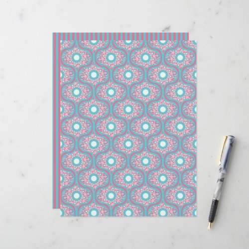 Sunset on Sea Anemone Dot Mandala Scrapbook Paper