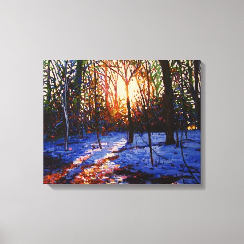 Sunset on snow 2010 canvas print