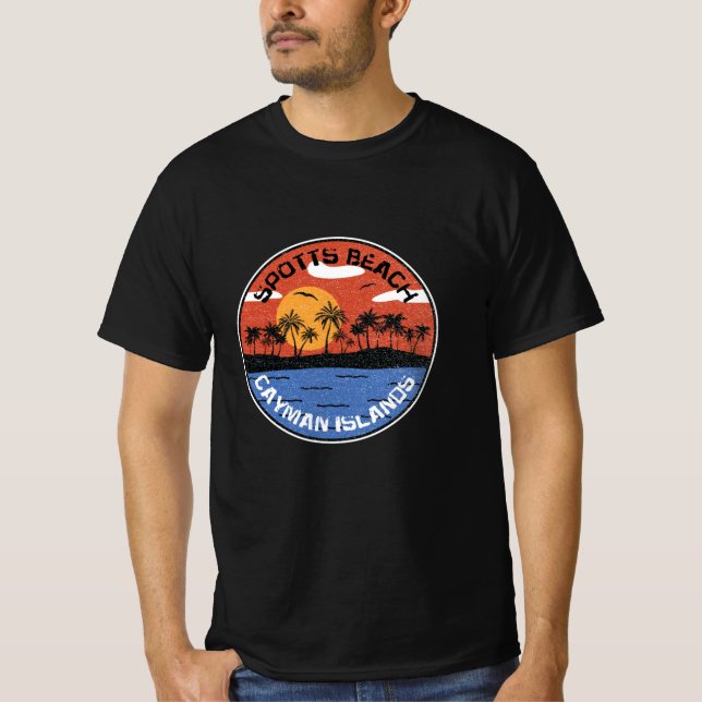 Sunset On Spotts Beach Cayman Islands T-Shirt (Front)