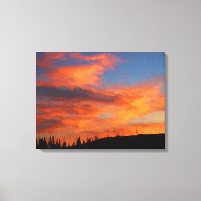 Sunset on Swan Lake Canvas Print (Front)
