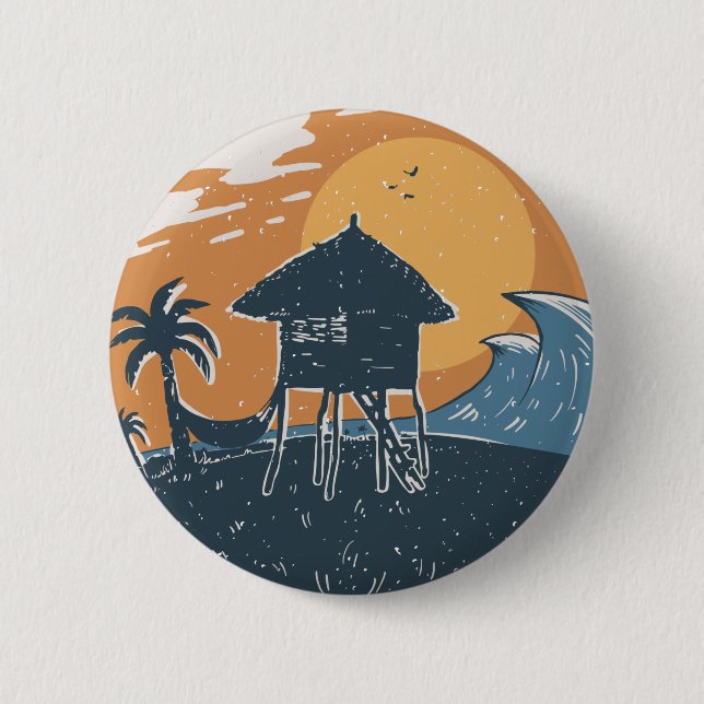 Sunset on the Beach Button (Front)