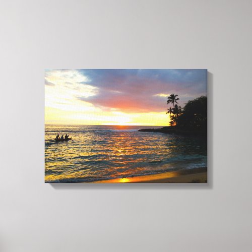 Sunset on the Beach Canvas Print