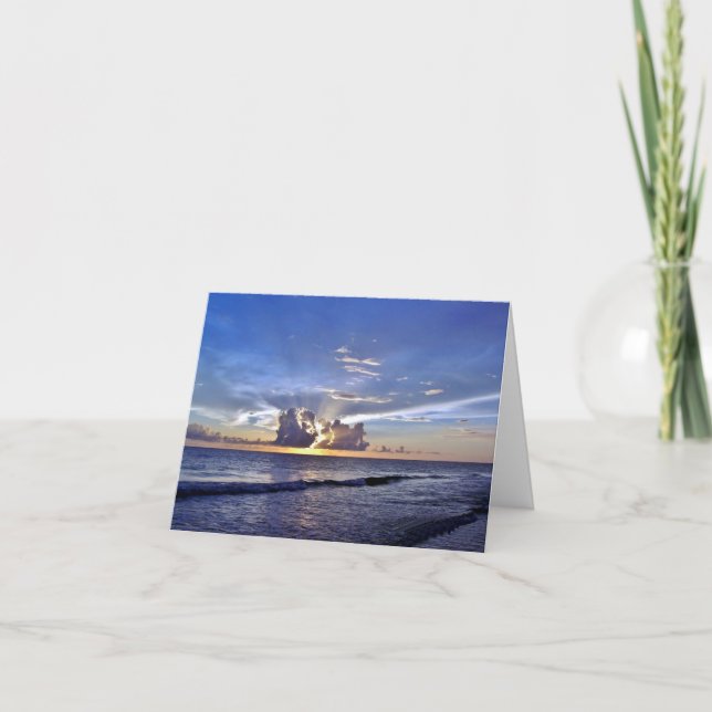 Sunset on the Beach Letterpress Thank You Card (Front)